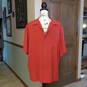 Men's PARADISE COLLECTION Textured Washable Silk Shirt - Size L